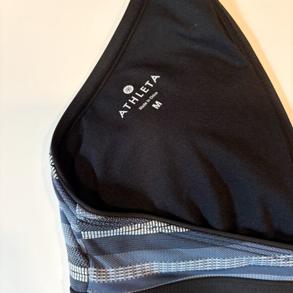 Athleta Navy and Charcoal Striped Bikini Top - Picture 3 of 4